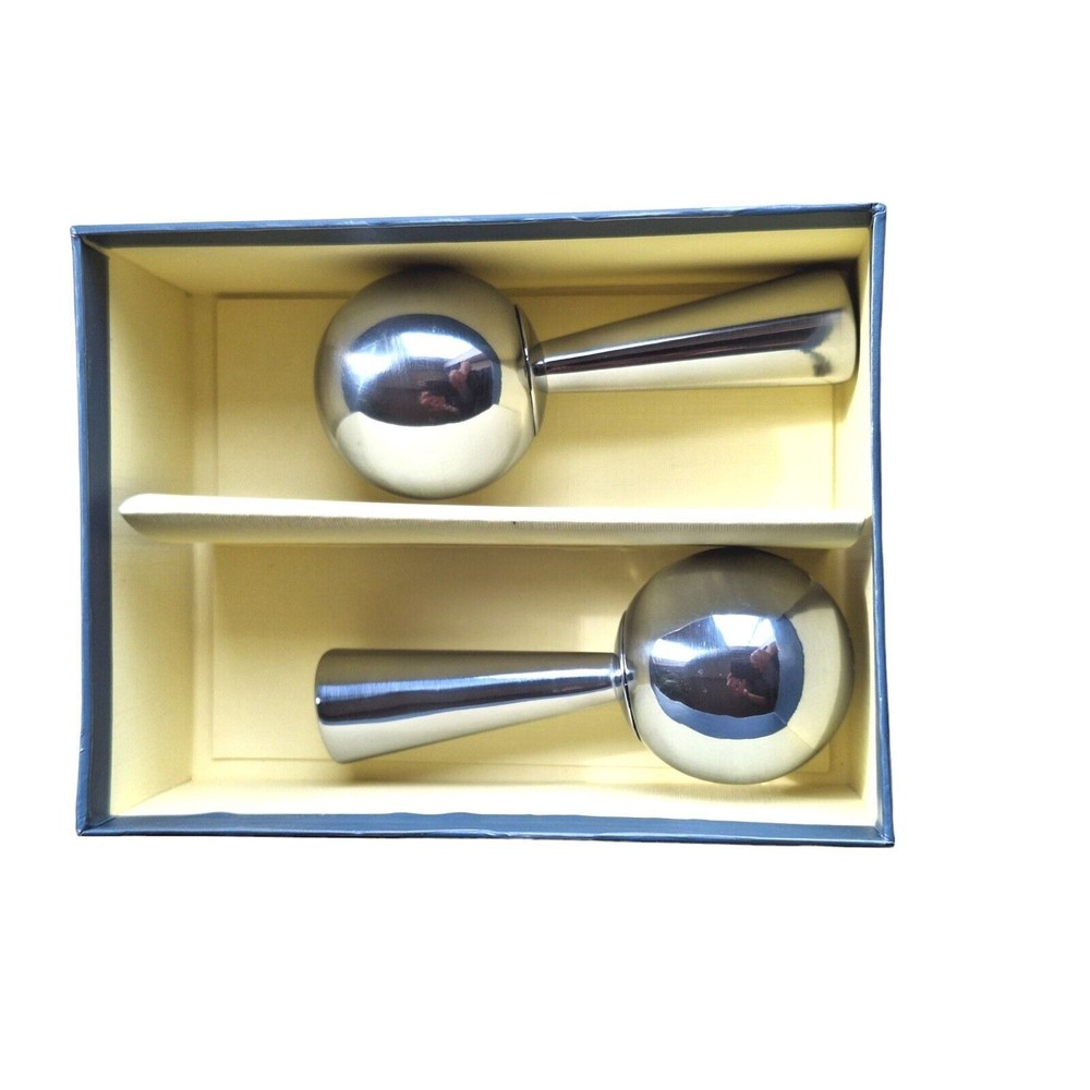 Reed And Barton Maracas Salt And Pepper Shakers AM203 2006 Modern Style With Box